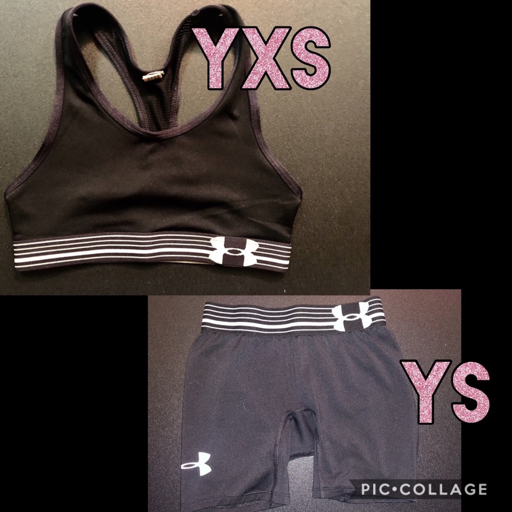 Under Armour YXS Sports bra & YSM compressions.